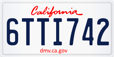CA license plate 6TTI742