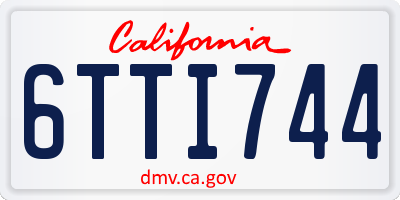 CA license plate 6TTI744