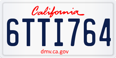 CA license plate 6TTI764