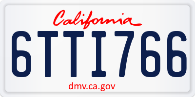 CA license plate 6TTI766