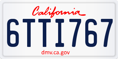 CA license plate 6TTI767