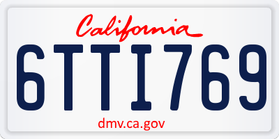 CA license plate 6TTI769