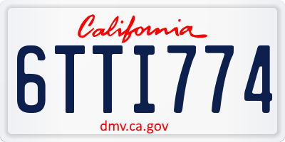 CA license plate 6TTI774