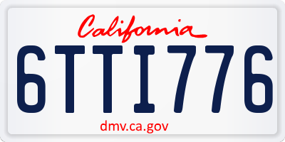 CA license plate 6TTI776