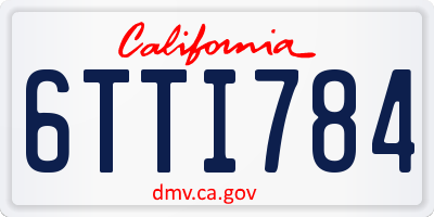 CA license plate 6TTI784