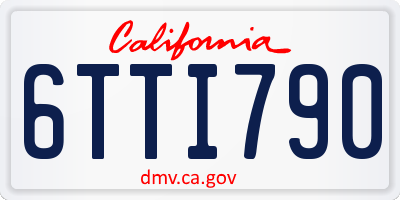 CA license plate 6TTI790