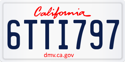 CA license plate 6TTI797
