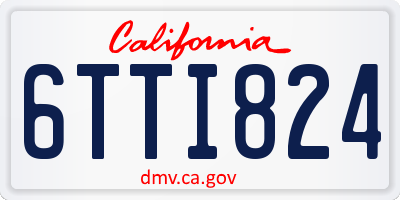 CA license plate 6TTI824