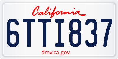 CA license plate 6TTI837