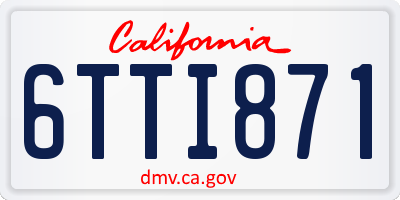 CA license plate 6TTI871
