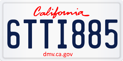 CA license plate 6TTI885