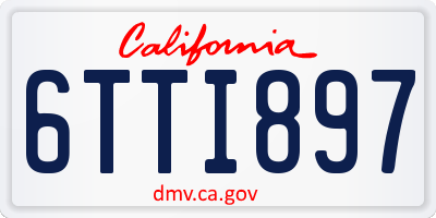 CA license plate 6TTI897