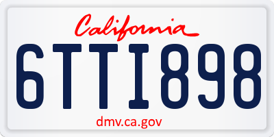 CA license plate 6TTI898