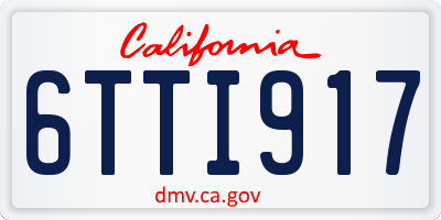 CA license plate 6TTI917