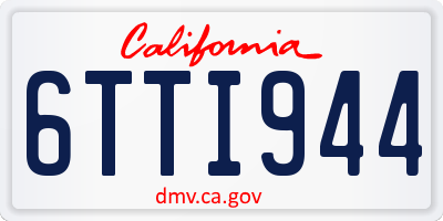 CA license plate 6TTI944