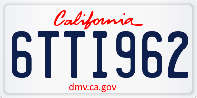 CA license plate 6TTI962