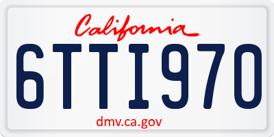 CA license plate 6TTI970