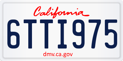CA license plate 6TTI975