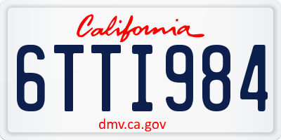 CA license plate 6TTI984