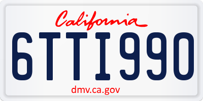 CA license plate 6TTI990