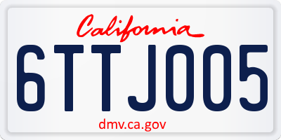 CA license plate 6TTJ005