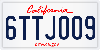 CA license plate 6TTJ009