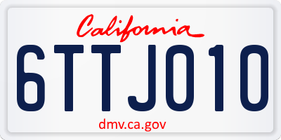 CA license plate 6TTJ010