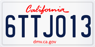 CA license plate 6TTJ013