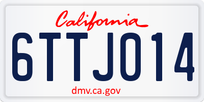 CA license plate 6TTJ014