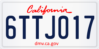 CA license plate 6TTJ017