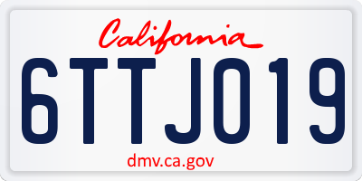 CA license plate 6TTJ019