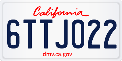 CA license plate 6TTJ022