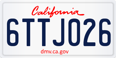 CA license plate 6TTJ026