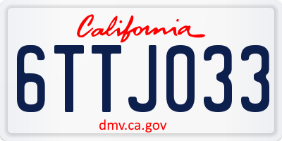 CA license plate 6TTJ033