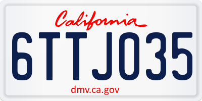 CA license plate 6TTJ035
