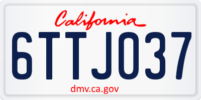 CA license plate 6TTJ037