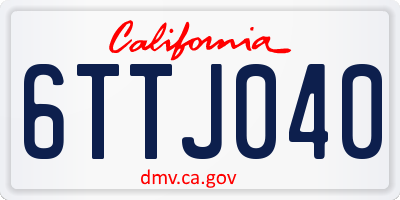 CA license plate 6TTJ040