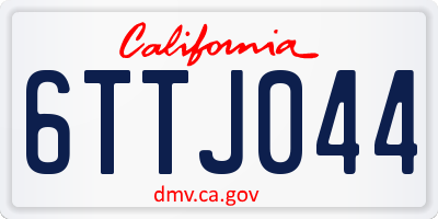 CA license plate 6TTJ044