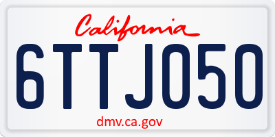 CA license plate 6TTJ050