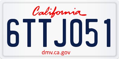 CA license plate 6TTJ051