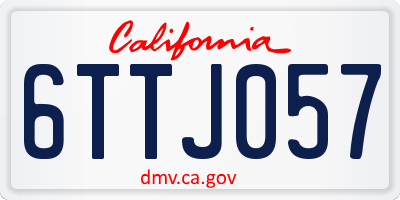 CA license plate 6TTJ057