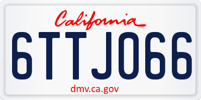 CA license plate 6TTJ066
