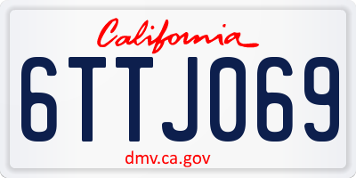 CA license plate 6TTJ069