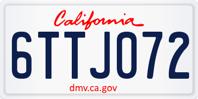 CA license plate 6TTJ072