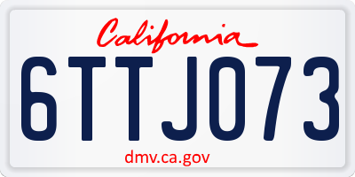 CA license plate 6TTJ073