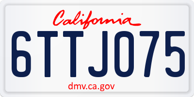 CA license plate 6TTJ075