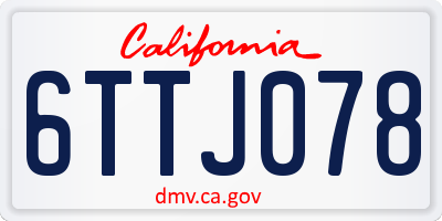 CA license plate 6TTJ078