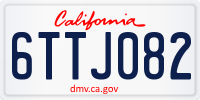 CA license plate 6TTJ082