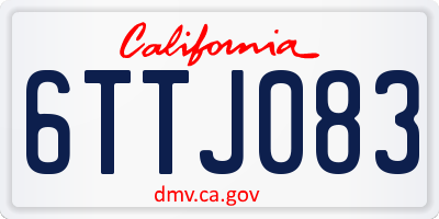 CA license plate 6TTJ083