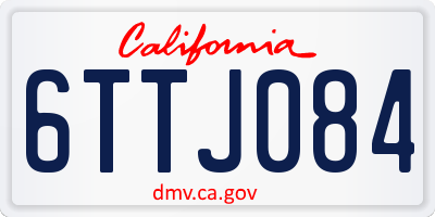 CA license plate 6TTJ084